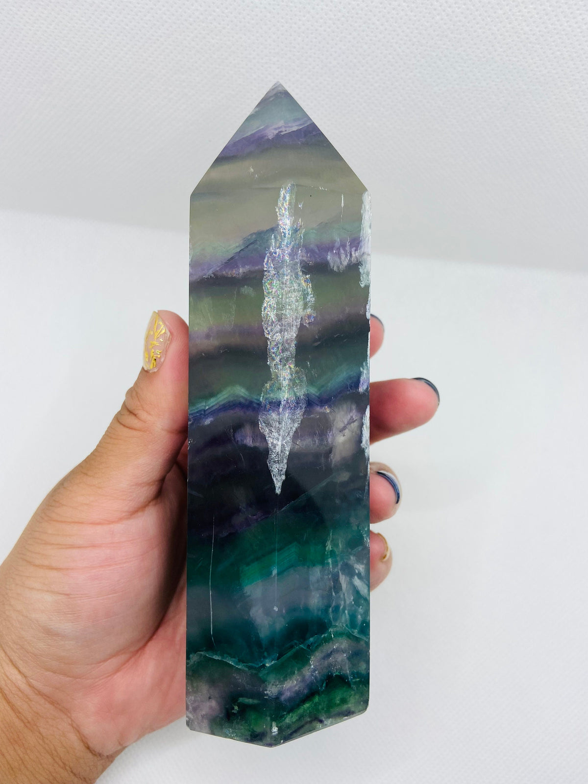 Rainbow Filled Fluorite Tower