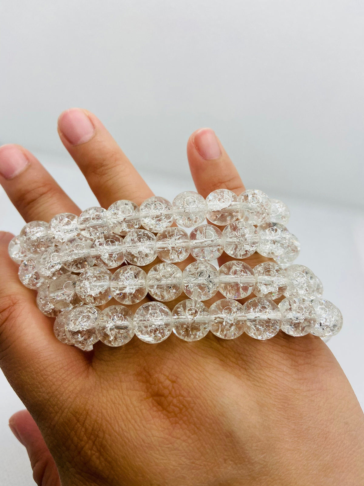 Handmade Fire and Ice Quartz Bracelets