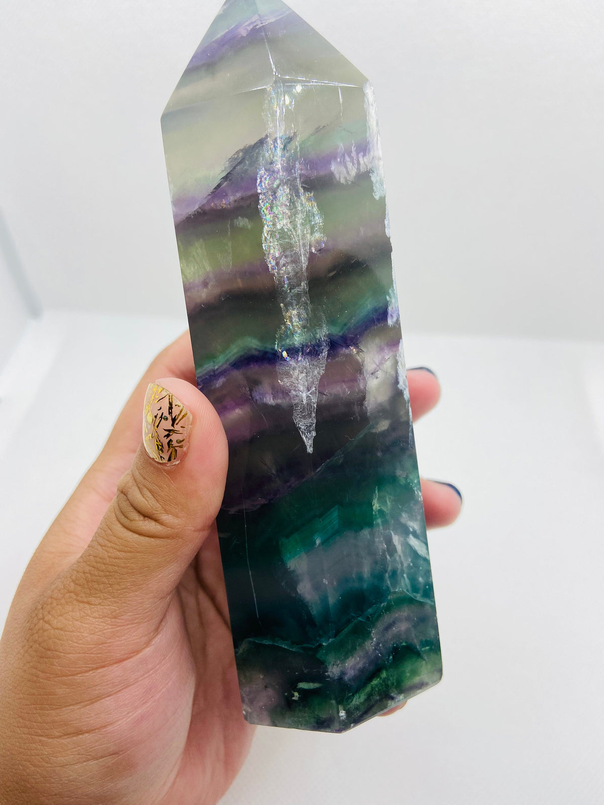 Rainbow Filled Fluorite Tower