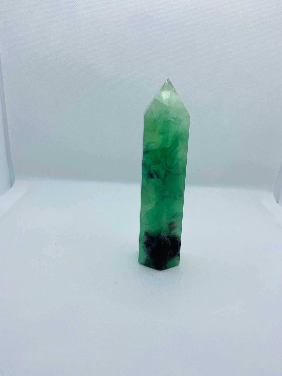 Large Green and Purple Fluorite Tower