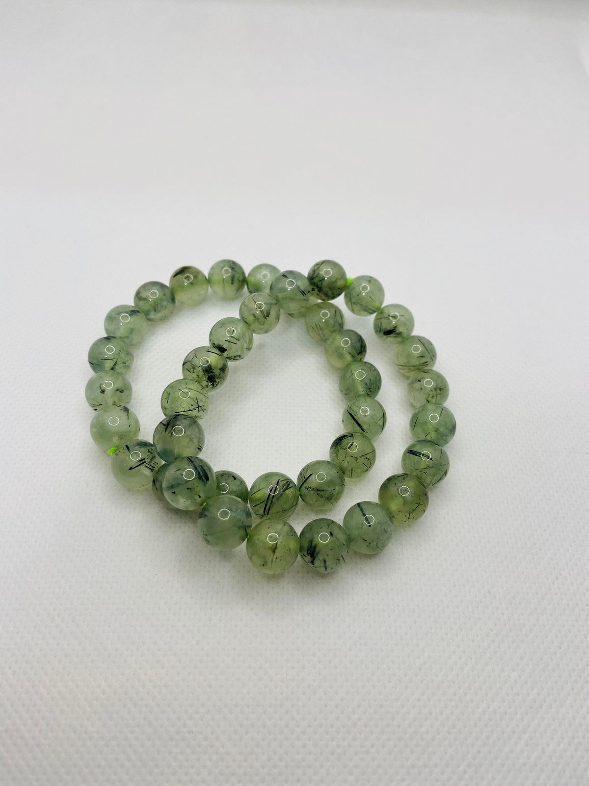 Handmade Prehnite with Epidote Bracelet