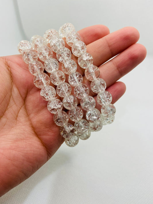 Handmade Fire and Ice Quartz Bracelets