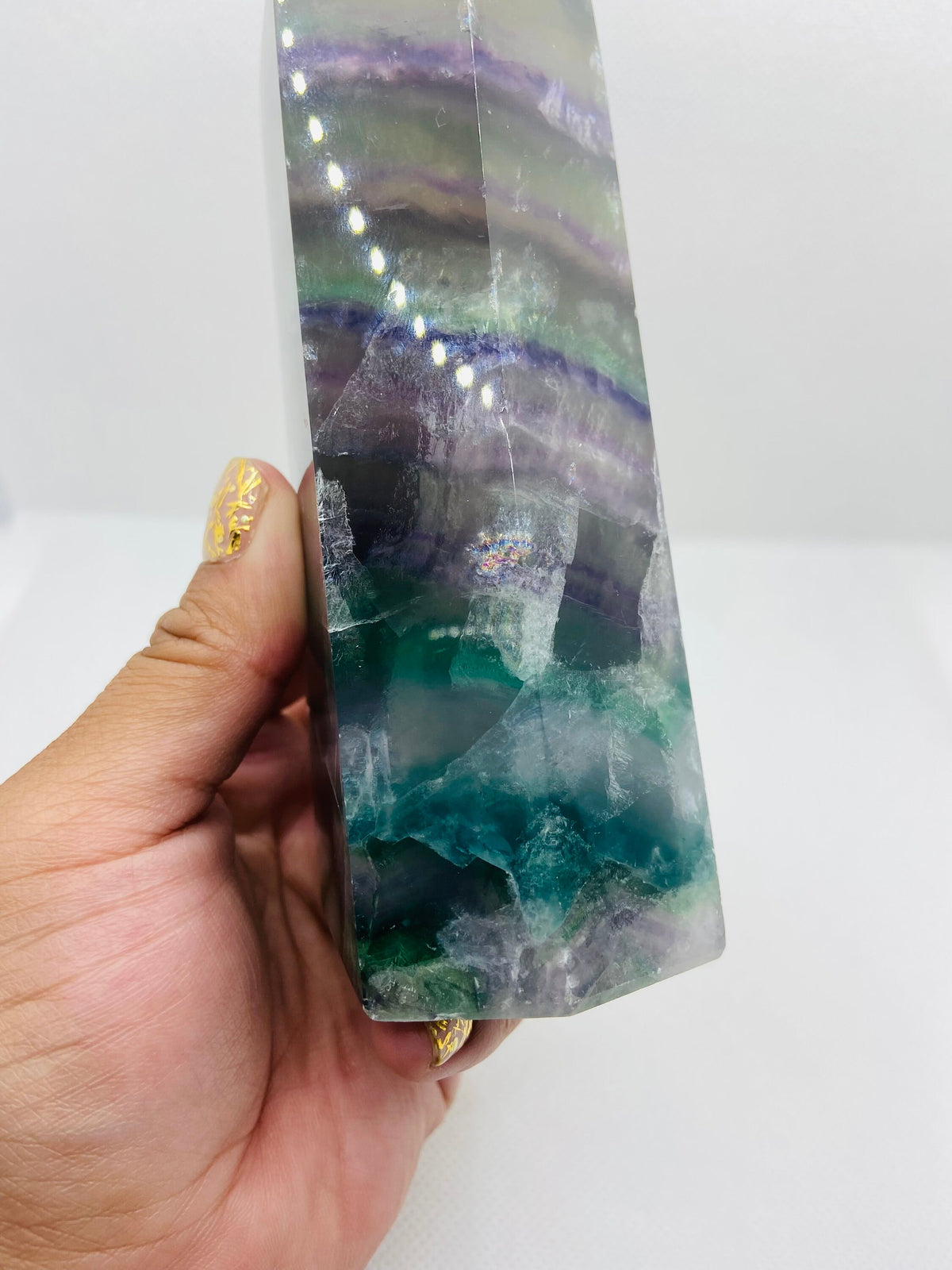 Rainbow Filled Fluorite Tower