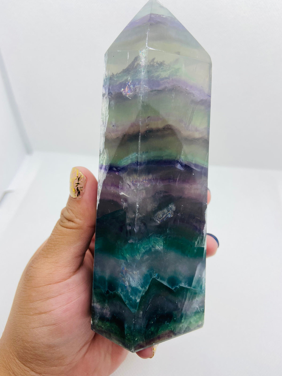 Rainbow Filled Fluorite Tower