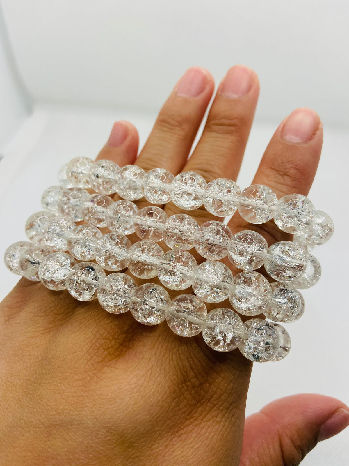 Handmade Fire and Ice Quartz Bracelets