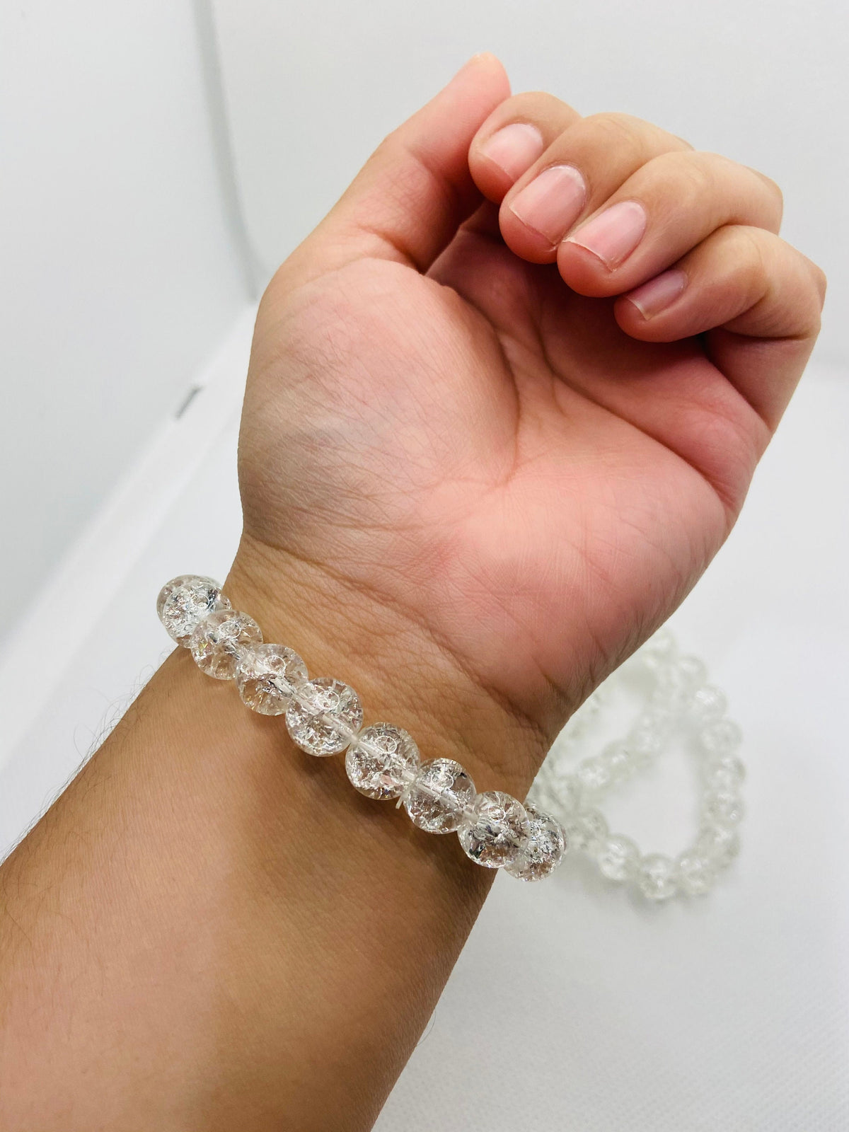 Handmade Fire and Ice Quartz Bracelets