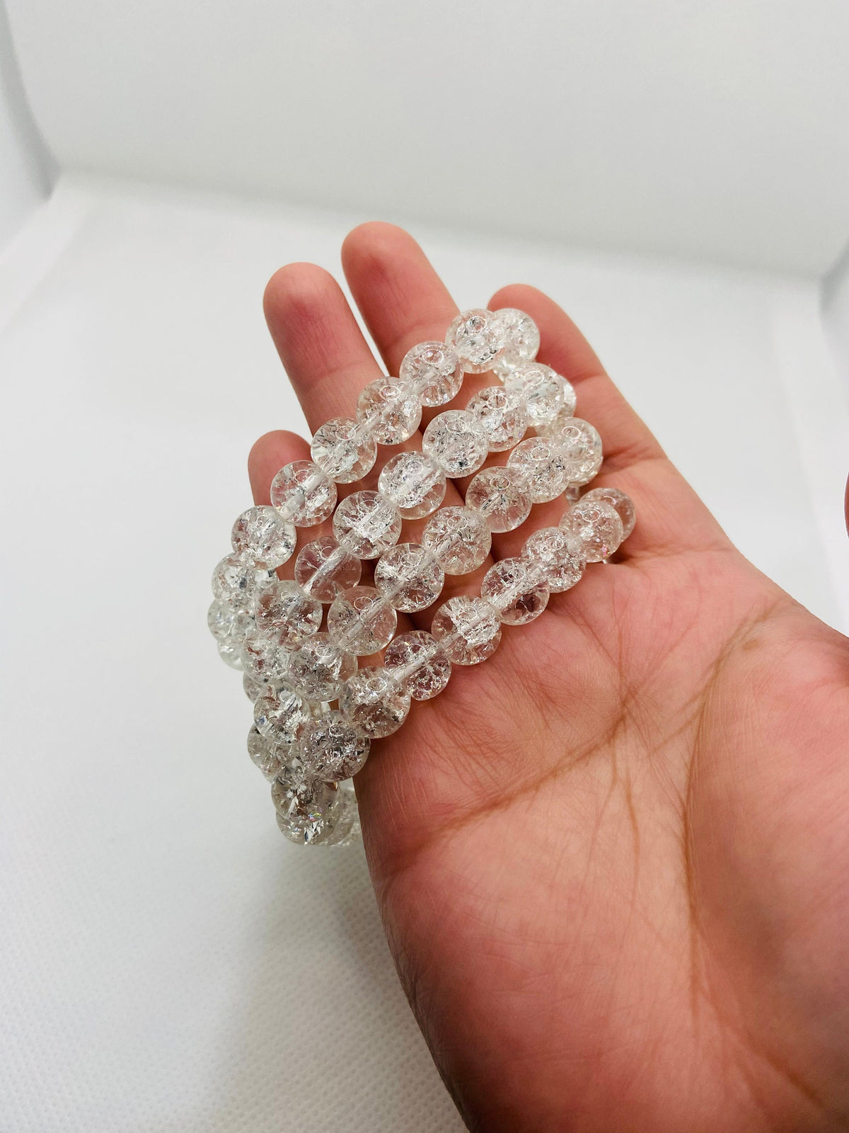 Handmade Fire and Ice Quartz Bracelets