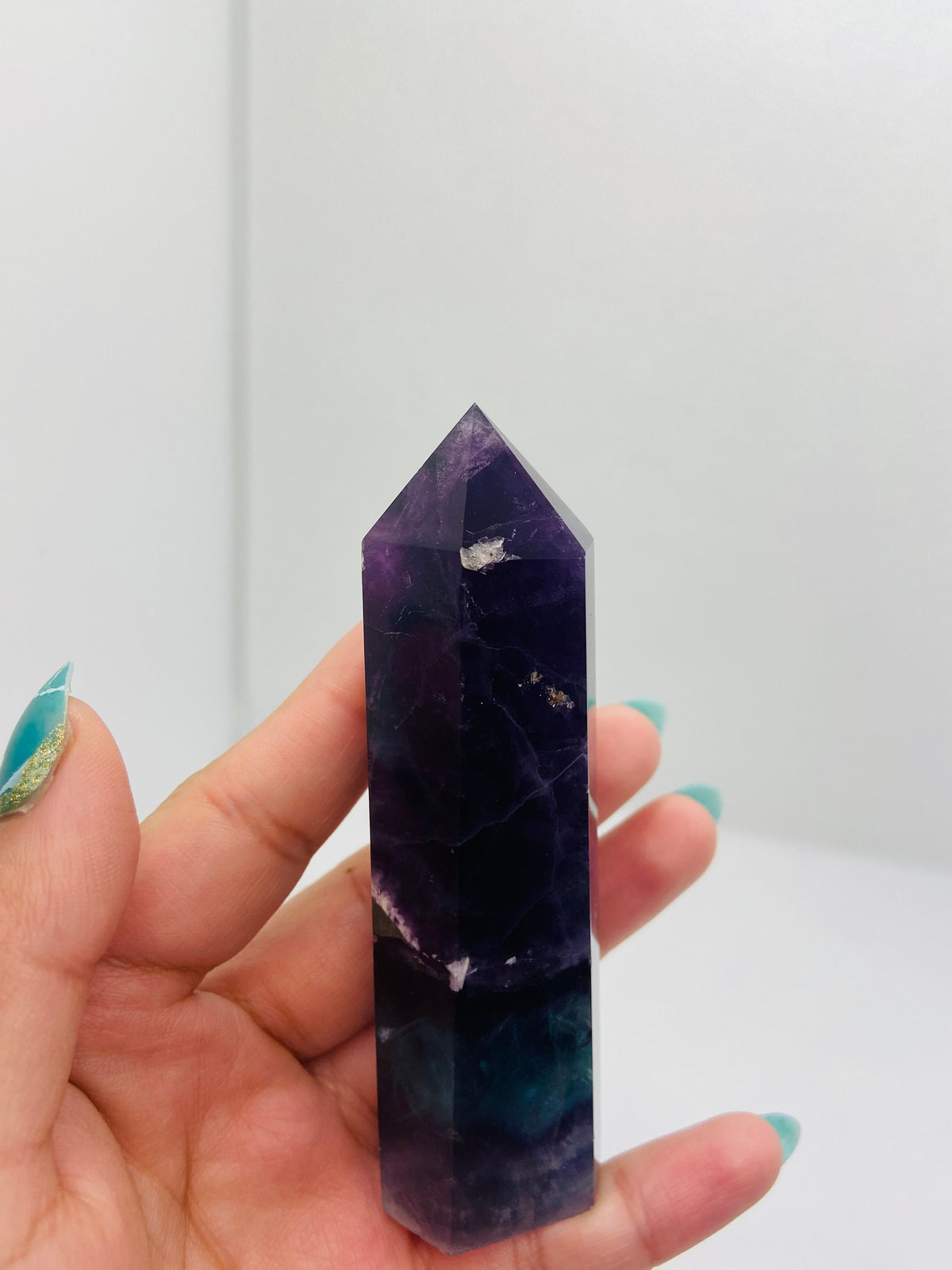 Medium Purple and Blue Fluorite Tower