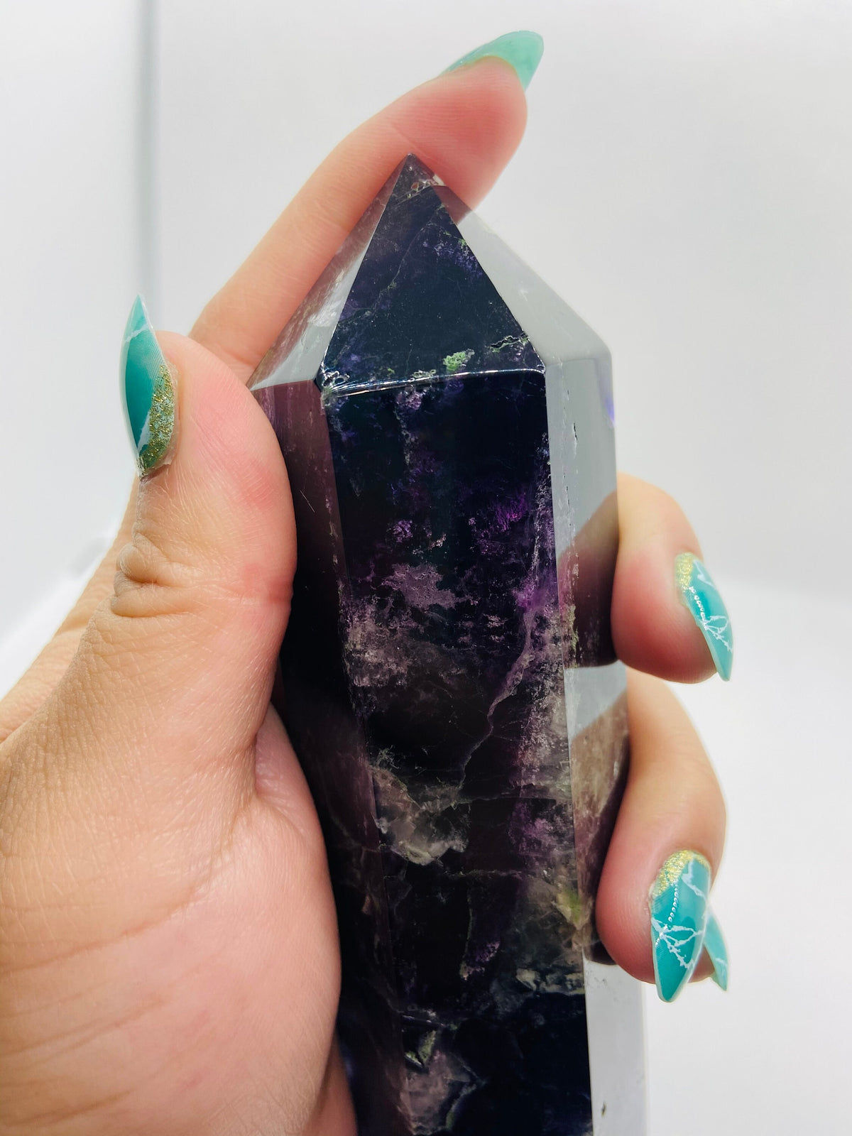 Large Dark purple Fluorite Tower