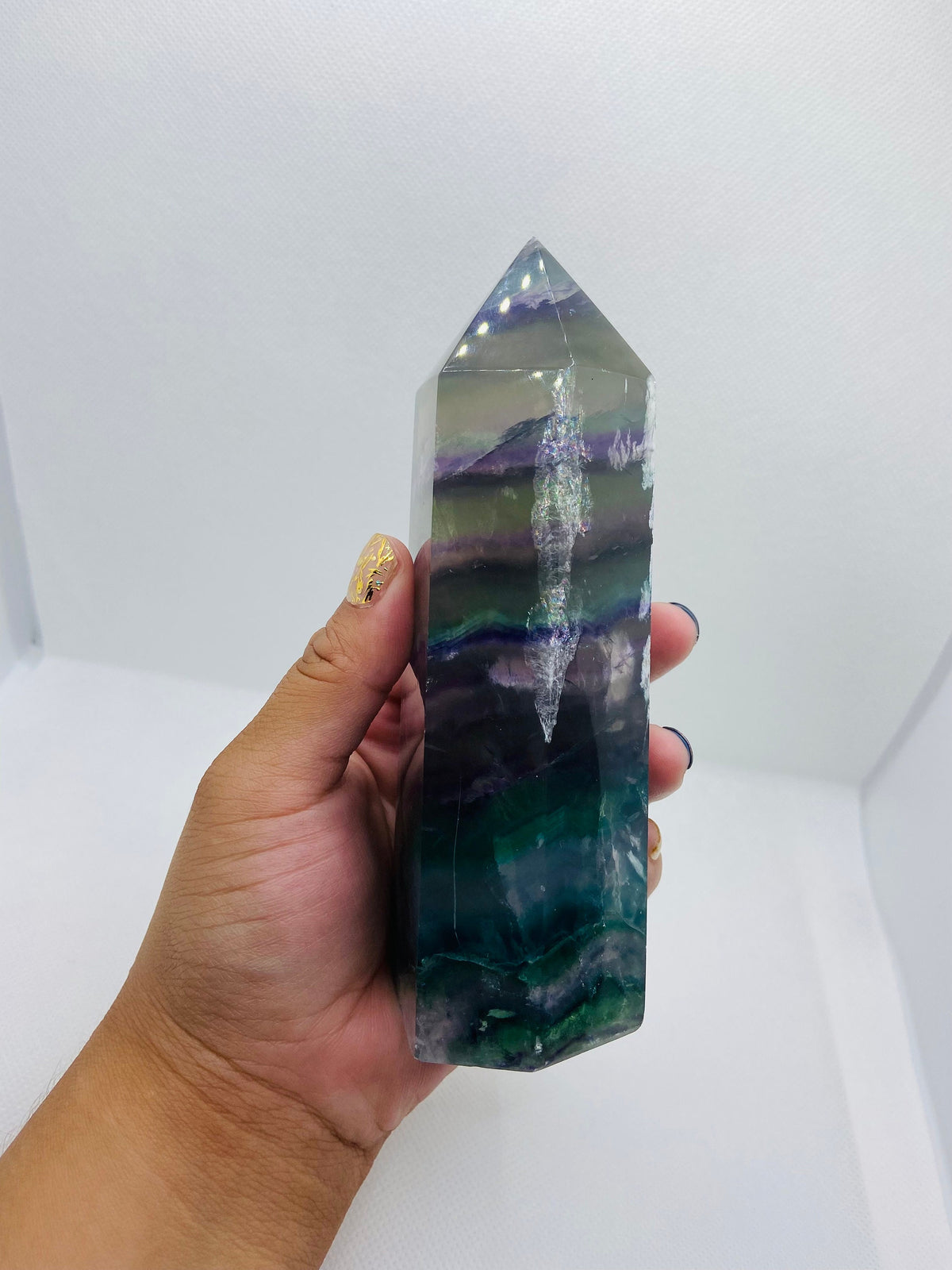 Rainbow Filled Fluorite Tower