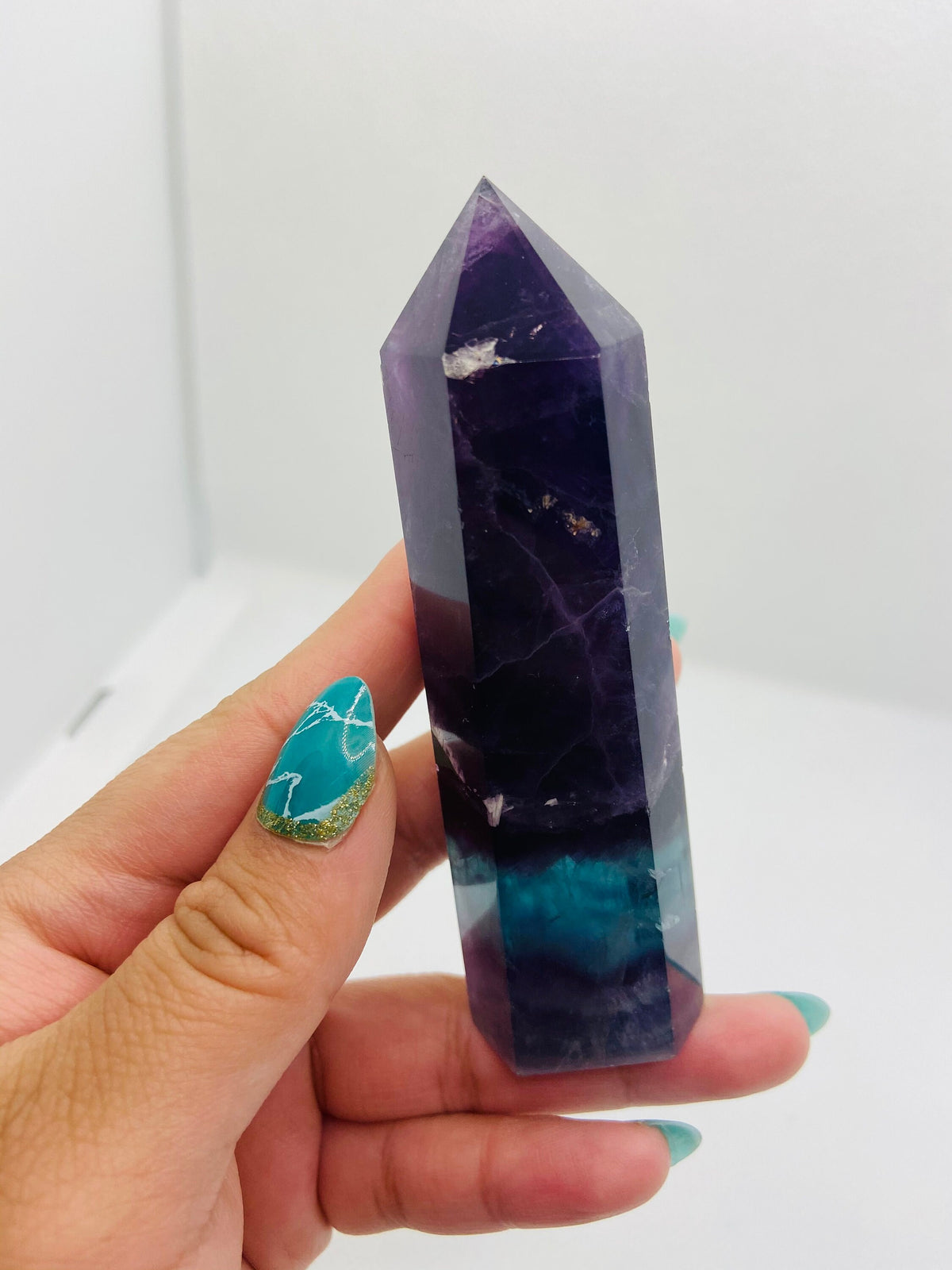 Medium Purple and Blue Fluorite Tower