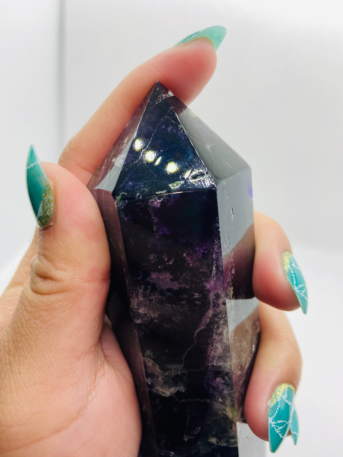 Large Dark purple Fluorite Tower